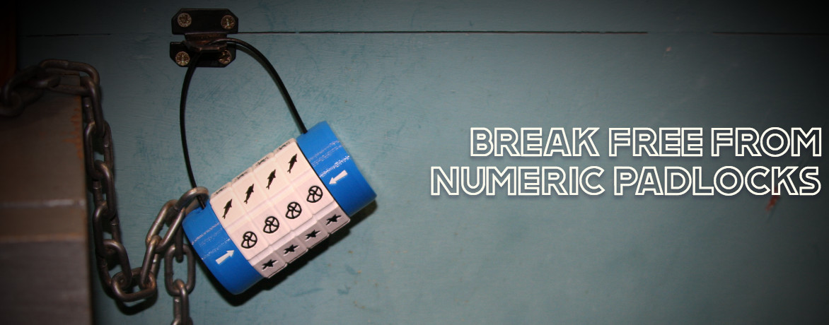 Banner showing custom padlock for the escape room Aquarium.